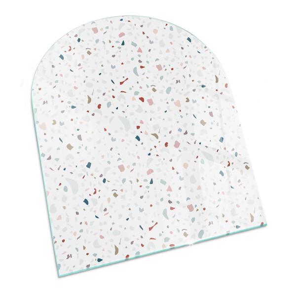 Half-oval glass hearth plate Pattern with small shapes