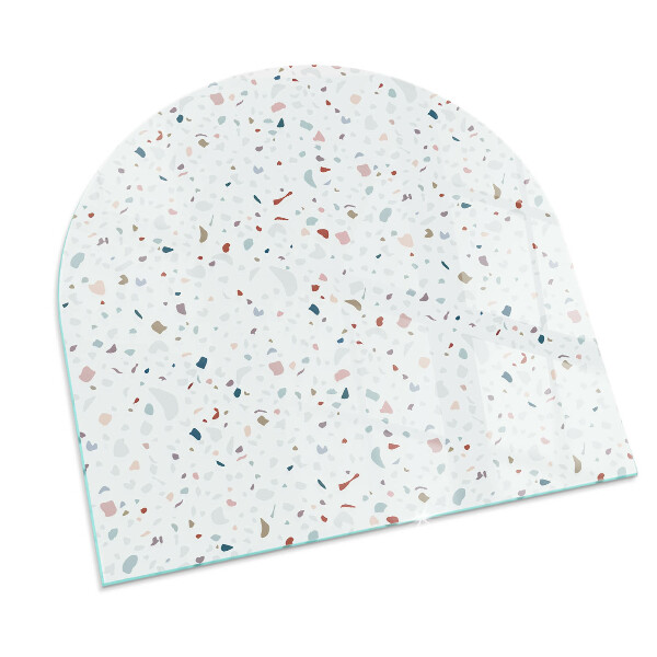 Half-oval glass hearth plate Pattern with small shapes