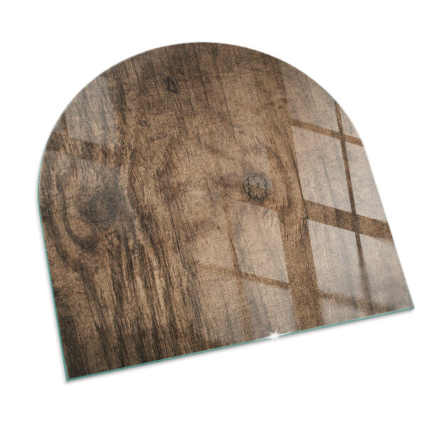 Half-oval tempered glass hearth Natural wood pattern