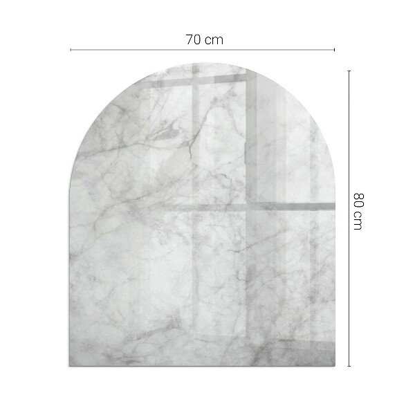 Half-oval glass hearth plate Marble structure pattern