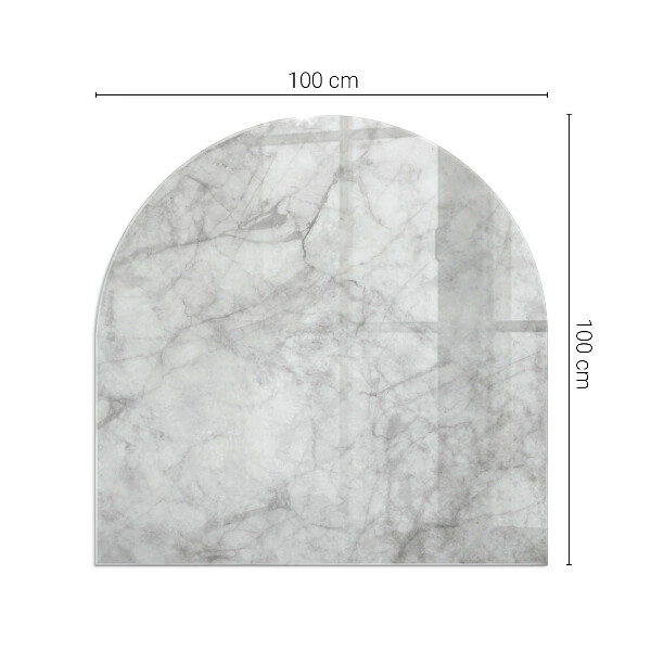 Half-oval glass hearth plate Marble structure pattern