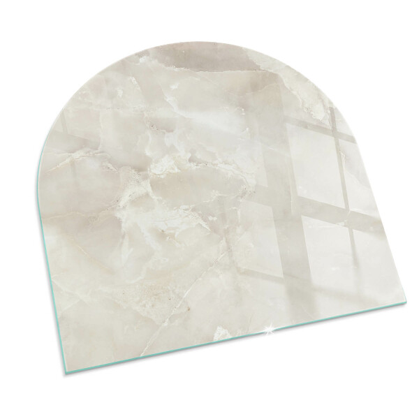 Half-oval toughened glass hearths Natural marble pattern