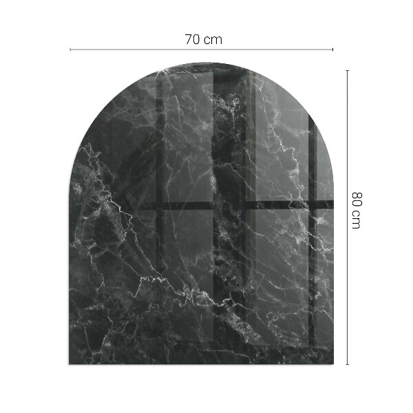 Half-oval tempered glass hearth Elegant marble pattern