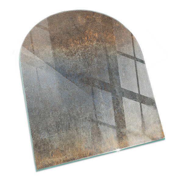 Half-oval toughened glass hearths Abstract texture pattern