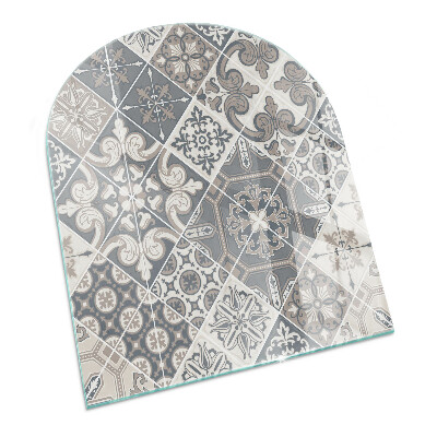 Half-oval glass hearth plate Decorative mosaic pattern