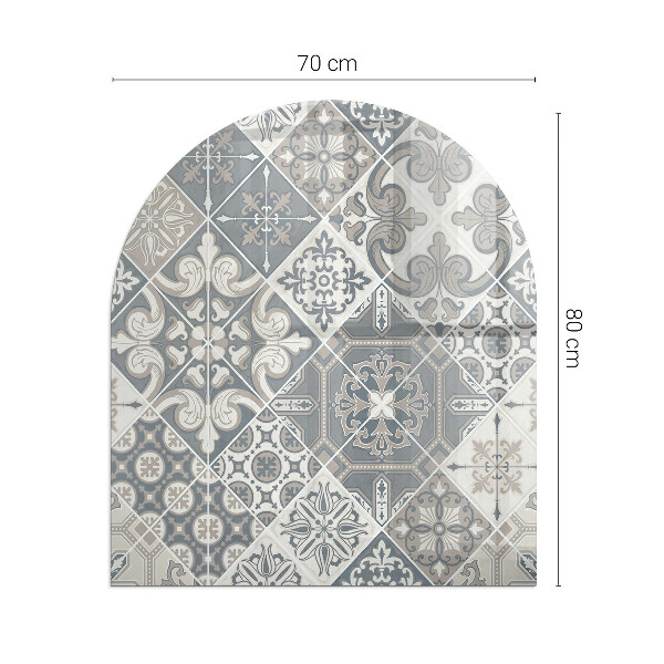 Half-oval glass hearth plate Decorative mosaic pattern