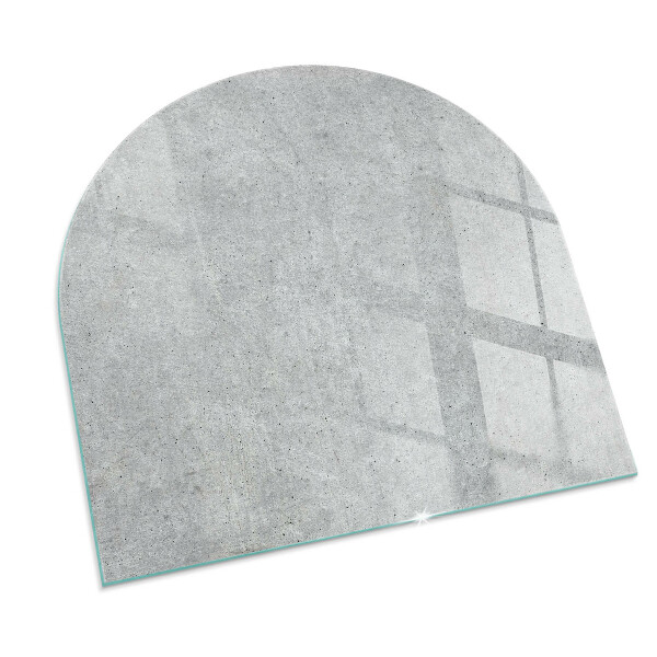 Half-oval toughened glass hearths Raw concrete texture