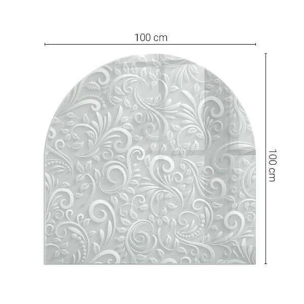 Half-oval toughened glass hearths Elegant plant pattern