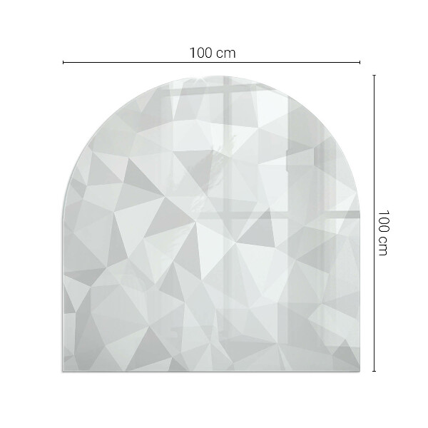 Half-oval toughened glass hearths Abstract geometric pattern