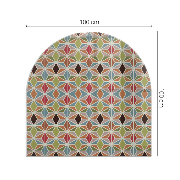 Half-oval toughened glass hearths Polygonal patterns in a grid