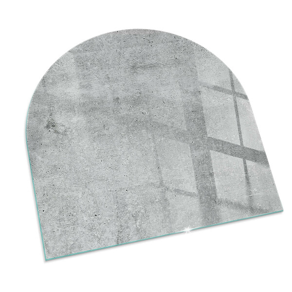 Half-oval toughened glass hearths Raw concrete texture