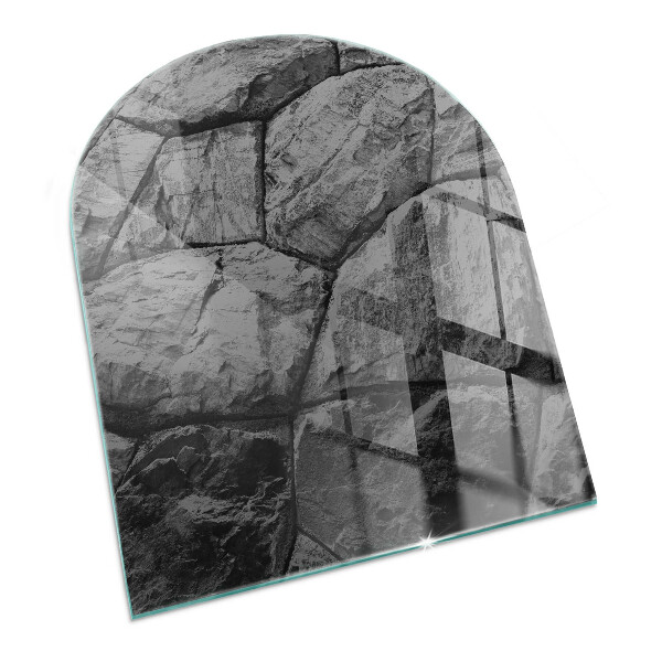 Half-oval toughened glass hearths Natural stone pattern