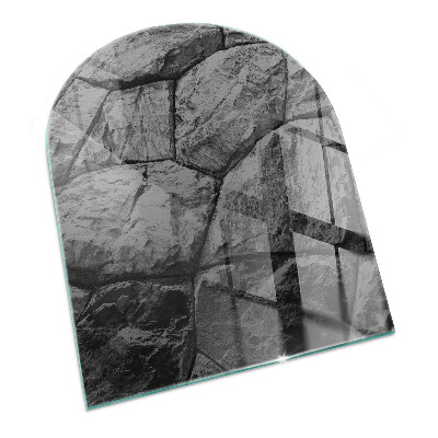 Half-oval toughened glass hearths Natural stone pattern