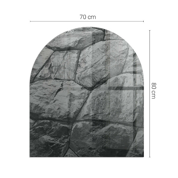 Half-oval toughened glass hearths Natural stone pattern