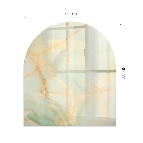 Half-oval toughened glass hearths Abstract marble pattern