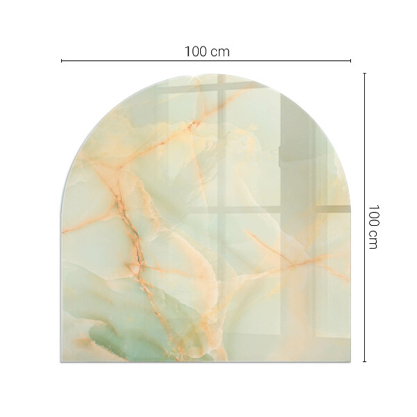 Half-oval toughened glass hearths Abstract marble pattern