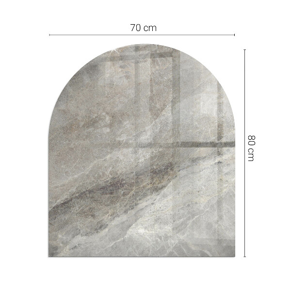 Half-oval tempered glass hearth Natural stone pattern