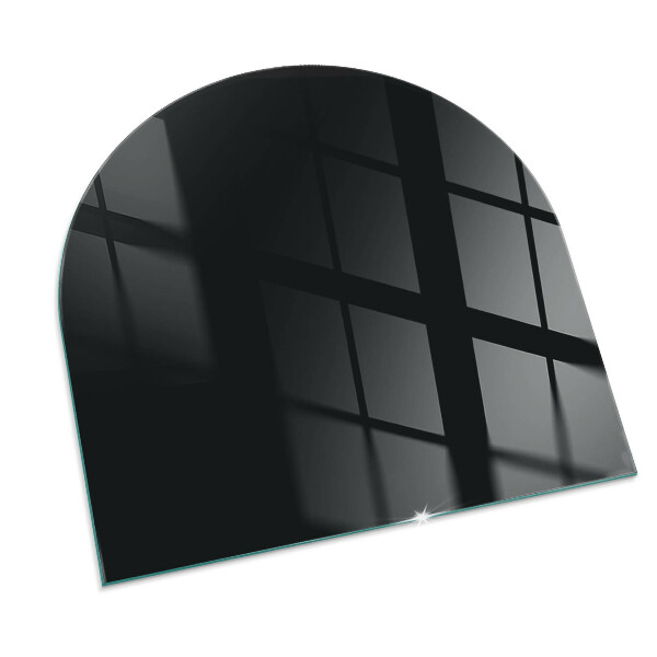 Half-oval tempered glass hearth Colour Black