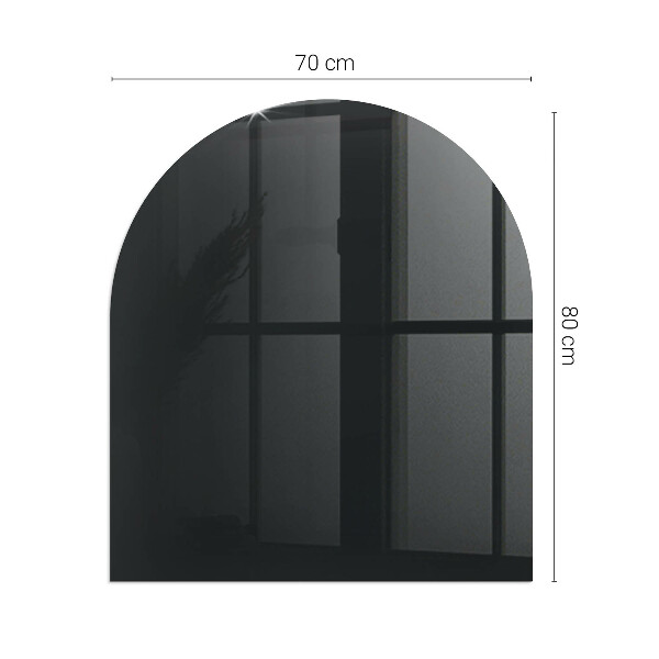 Half-oval tempered glass hearth Colour Black