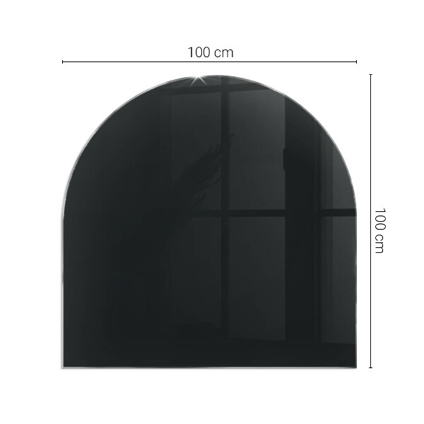 Half-oval tempered glass hearth Colour Black