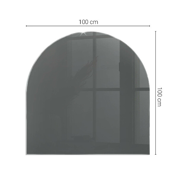 Half-oval toughened glass hearths Colour Grey-brown