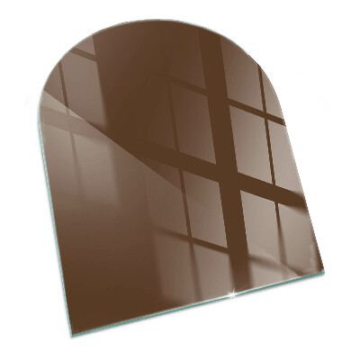 Half-oval tempered glass hearth Colour Brown