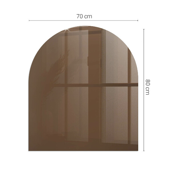 Half-oval tempered glass hearth Colour Brown