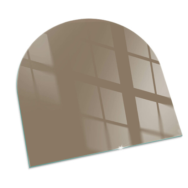Half-oval glass hearth plate Colour Brown