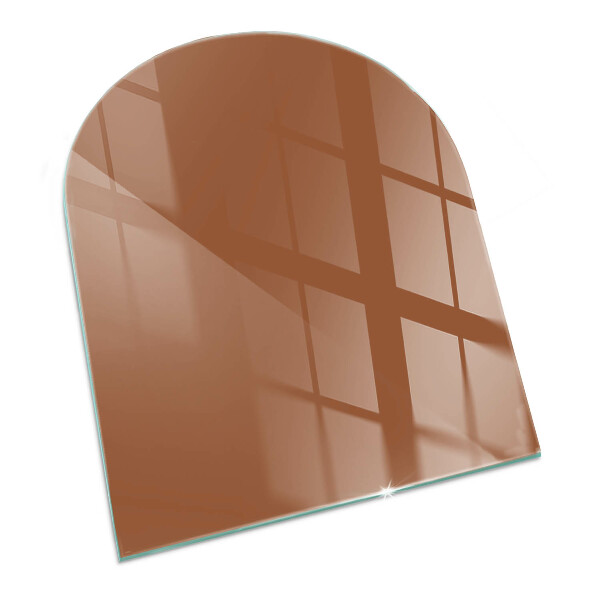 Half-oval tempered glass hearth Colour Brown