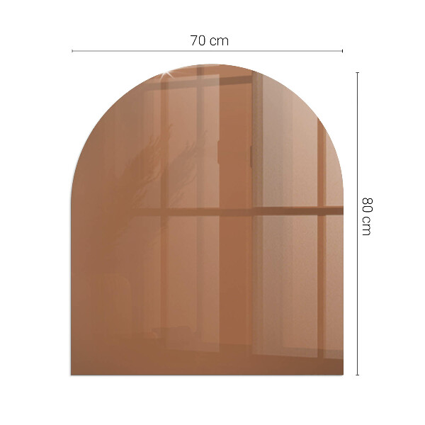 Half-oval tempered glass hearth Colour Brown
