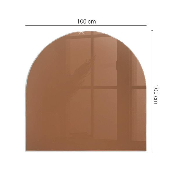 Half-oval tempered glass hearth Colour Brown