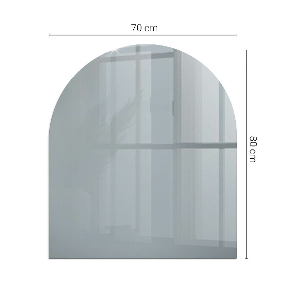 Half-oval glass hearth plate Colour Grey