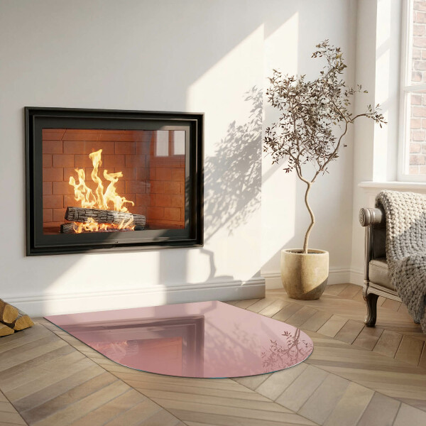 Half-oval tempered glass hearth Colour Pink