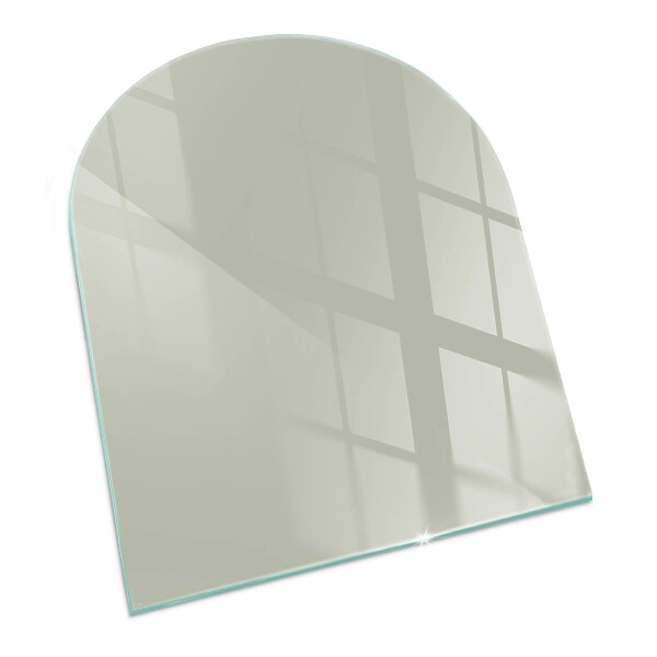 Half-oval glass hearth plate Colour Grey-green