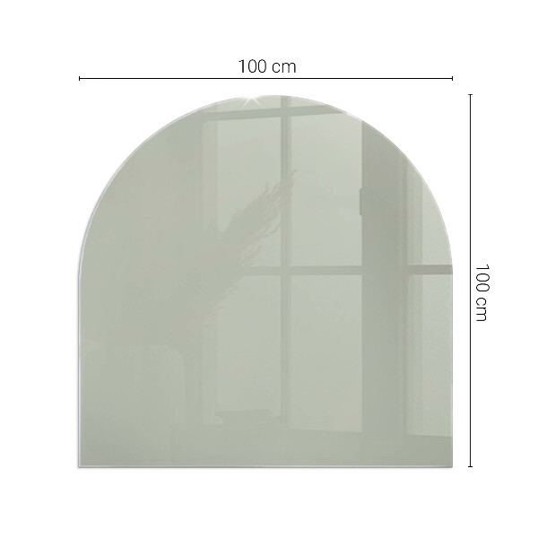 Half-oval glass hearth plate Colour Grey-green