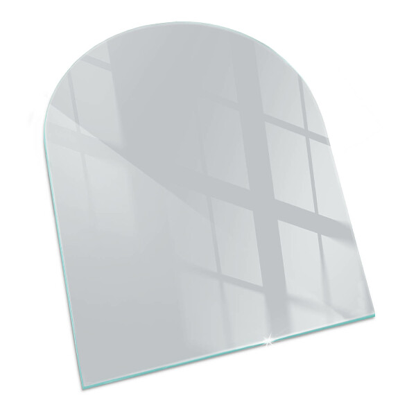 Half-oval tempered glass hearth Colour Grey