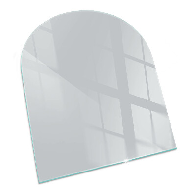 Half-oval tempered glass hearth Colour Grey