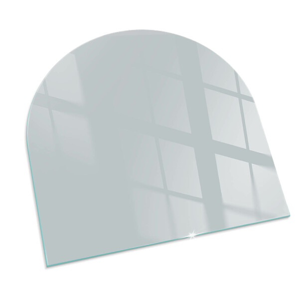 Half-oval tempered glass hearth Colour Grey
