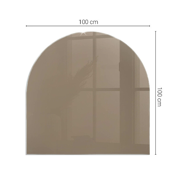 Half-oval glass hearth plate Colour Brown