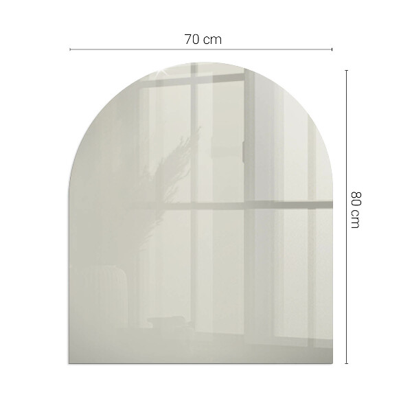 Half-oval tempered glass hearth Light Cream Colour