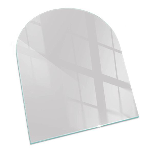 Half-oval glass hearth plate Colour Grey