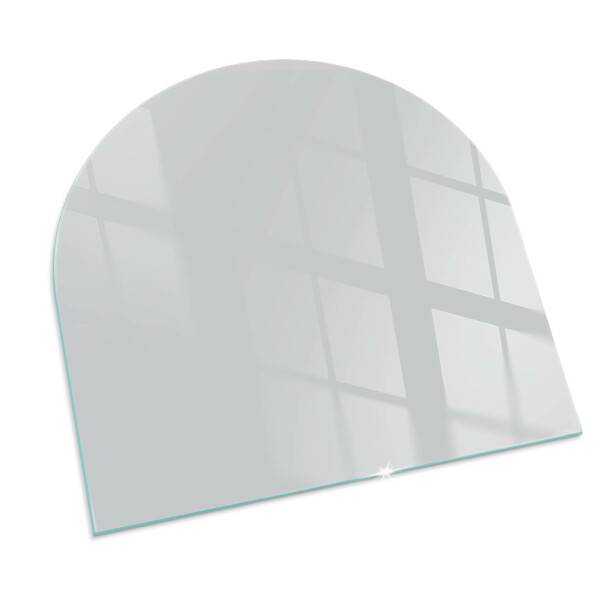 Half-oval glass hearth plate Colour Grey