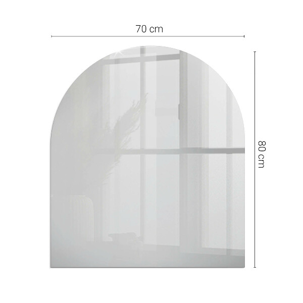 Half-oval glass hearth plate Colour Grey
