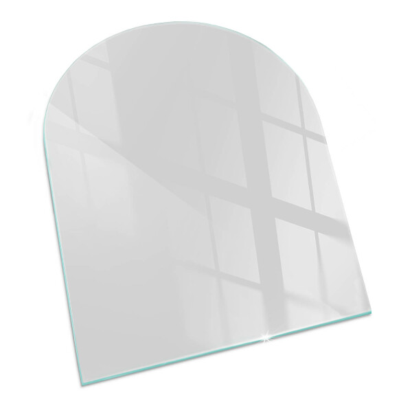 Half-oval toughened glass hearths Colour Grey