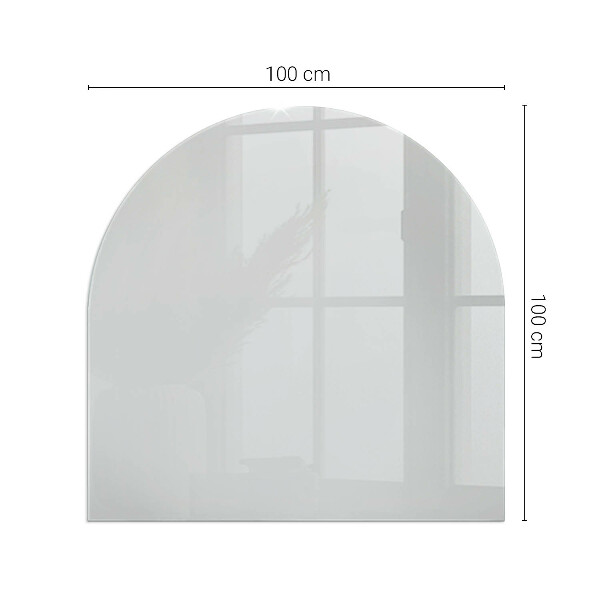 Half-oval toughened glass hearths Colour Grey