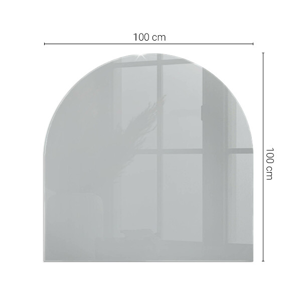 Half-oval glass hearth plate Colour Light grey