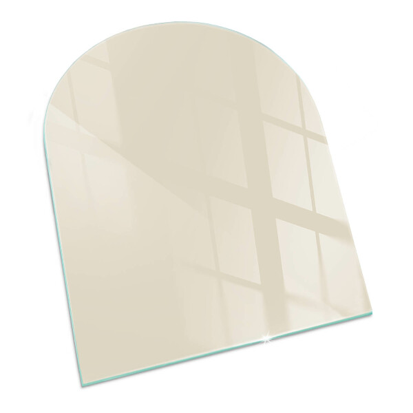 Half-oval toughened glass hearths Colour Beige