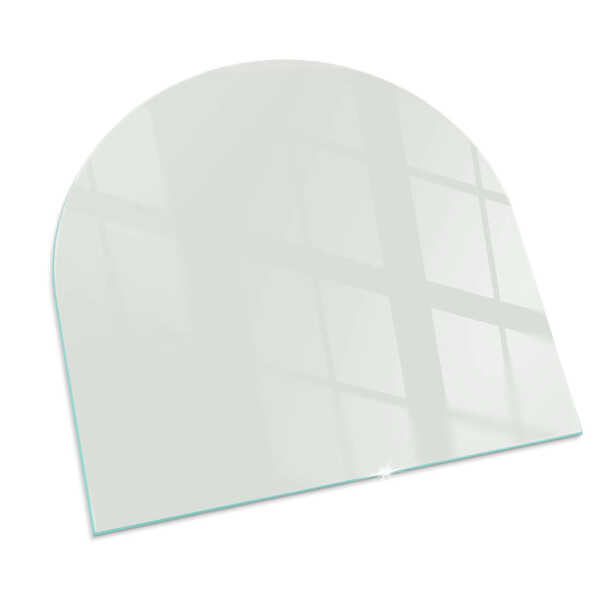 Half-oval tempered glass hearth Colour Grey