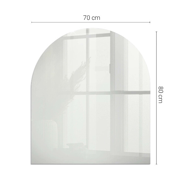 Half-oval tempered glass hearth Colour Grey
