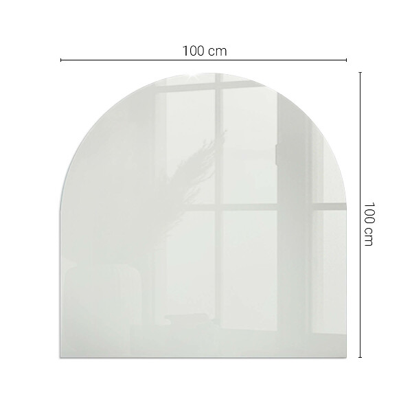 Half-oval tempered glass hearth Colour Grey